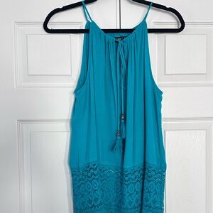 New York & Company Teal Sleeveless Top Size Medium